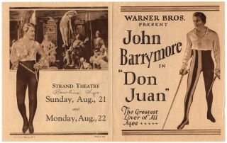 JOHN BARRYMORE Vintage 1926 Silent Film DON JUAN Vitaphone Movie Herald 3
