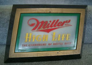 Miller High Life Beer Box Light Up Sign Vintage 1950s 1960s Metal Box