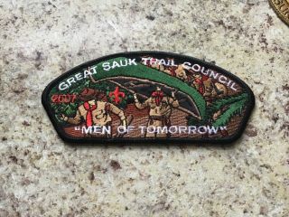 Boy Scout Sauk Trail Council Shoulder Patch Csp Men Of Tomorrow High Adventure