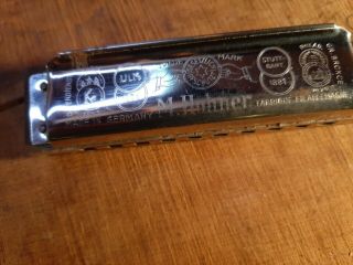 Vtg Marine Band Harmonica made by M.  Hohner NO 1896 made in Germany D Key 2
