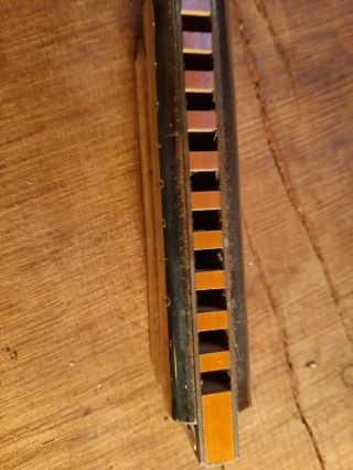 Vtg Marine Band Harmonica made by M.  Hohner NO 1896 made in Germany D Key 3