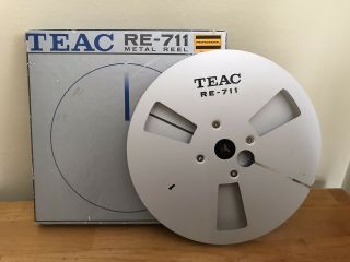 Vintage Teac Re - 711 Metal Reel To Reel Tape With Box