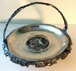 Silver Plate Victorian Calling Card Tray Cherubs Charming