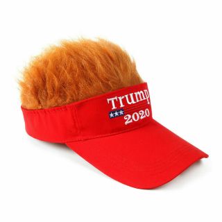 Donald Trump 2020 Wig Visor Hat Keep America Great Usa Campaign Baseball Cap