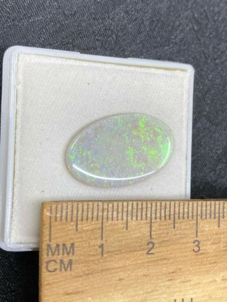 Polished Mintabie Opal Cabochon In Jar - 1.  2 Grams - Vintage Estate Find