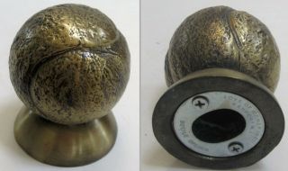 Tennis Ball Huge Vintage Bottle Opener Antique Brass Metal Made Usa
