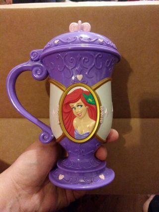 Disney On Ice The Little Mermaid Plastic Cup With Flip Lid Purple (d4)
