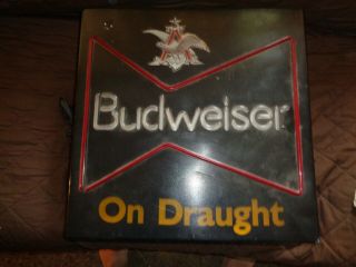 Vintage Budweiser King Of Beers Light Up Beer Sign Bar Man Cave Retro