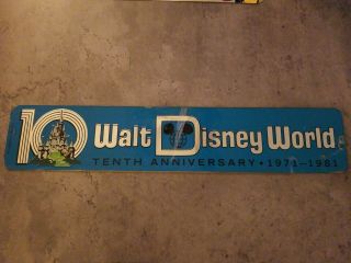 Vintage Walt Disney World 10th Anniversary Bumper Sticker