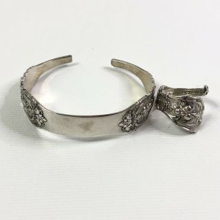 Reed And Barton Francis Sterling Silver Spoon Cuff Bracelet And Ring Size 6