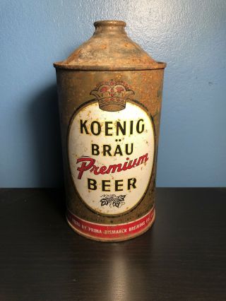 Koenig - Brau Premium Beer Quart Cone Top Can Prima - Bismark Brewing Chicago Il