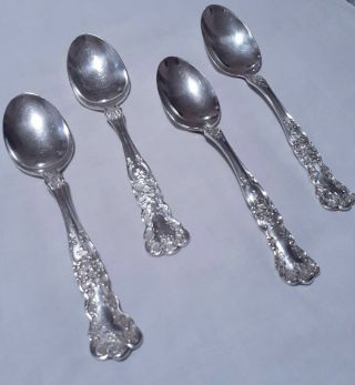 Set (4) Gorham Co.  Solid Sterling Silver 5 7/8 " Place Spoons - Buttercup - No Monogram