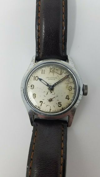 Vintage 1940s Universal Geneve Military Mens Watch Cal.  260 KEEPING TIME WWII 3