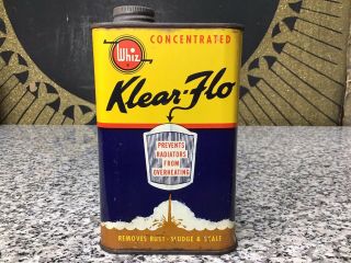 Vintage Whiz Klear - Flo Radiator Cleaner Car Auto Oil Advertising Tin Can