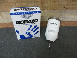 Vintage White Porcelain Boraxo Hand Soap Dispenser & Box Of Boraxo