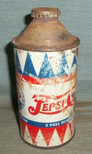 Vintage 1940’s Pepsi - Cola Double Dot Cone Top Soda Can 12 Oz.