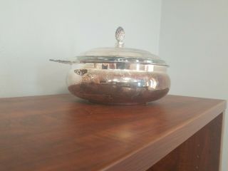 Vintage The Sheffield Silver Co.  Quart Casserole Bowl With Lid And Glass Insert