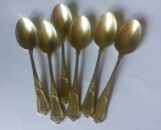 Vintage Solid Silver Tea Spoon Set Of 6 German Maker 800 Hallmarks