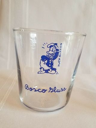 Vintage Disney Donald Duck 1930 ' s Bosco Glass Drinking Glass 3