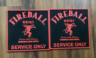 Fireball Cinnamon Whisky Bar Spill Mat Rubber Coaster
