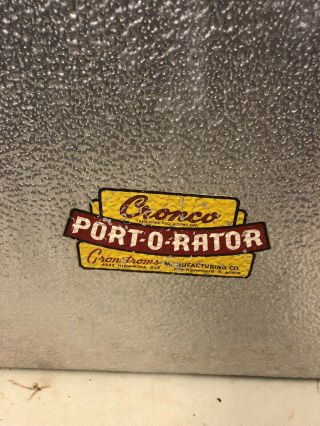 Vintage Cronco Cronstroms Port - O - Rator All Metal Cooler Ice Chest 2