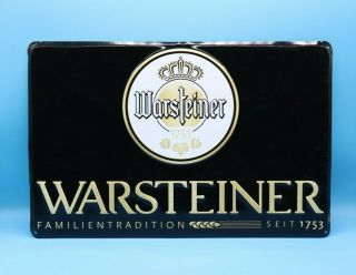 Warsteiner Beer Tin Sign - Black And Gold Sign With Crown Logo - Germany
