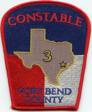 Fort Bend County Texas Tx Precinct 3 Constable Sheriff Police Patch