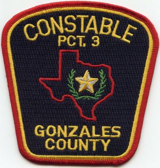 Gonzales County Texas Tx Precinct 3 Constable Sheriff Police Patch