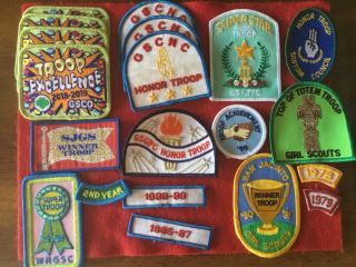 15 - Vintage - Girl Scout - Honor Troop Patches - - See Photos