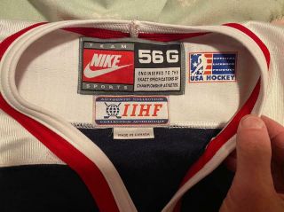Vtg 1998 Nike Team Sports USA IIHF Hockey Jersey Size 56G Fight Strap 2