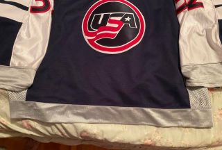 Vtg 1998 Nike Team Sports USA IIHF Hockey Jersey Size 56G Fight Strap 3