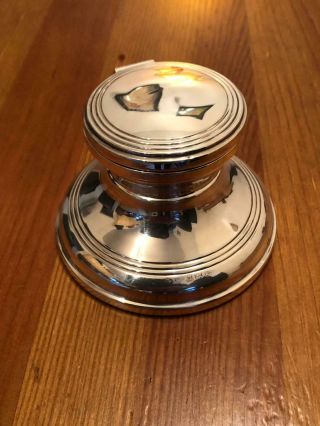 Solid Silver Capstan Inkwell By Broadway