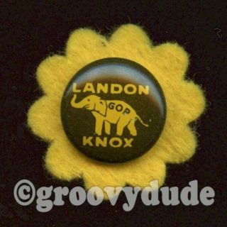 Alf Landon Knox 1936 Sunflower Small Gop Political Campaign Pin Pinback Button
