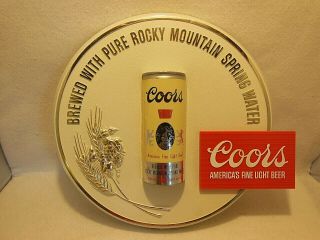 Vintage Coors Beer Half Beer Can Advertising Round Plastic Wall Sign