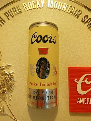 VINTAGE COORS BEER HALF BEER CAN ADVERTISING ROUND PLASTIC WALL SIGN 2