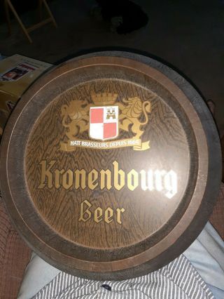 Kronenbourg Beer Sign Barrel Vintage