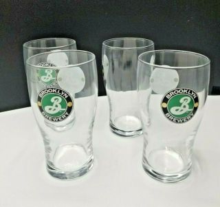 Set Of 4 Brooklyn Brewery York Ale Beer 16 Oz.  Tulip Pint Glasses