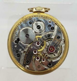 Vintage Bulova 10K Gold RGP Pocket Watch 17 Jewel 2