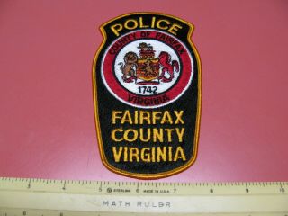 Older Fairfax County Virginia Police Department Colored Shoulder Patch