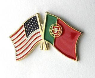 Portugal Portuguese Usa Combo Flag Lapel Pin Badge 1 Inch