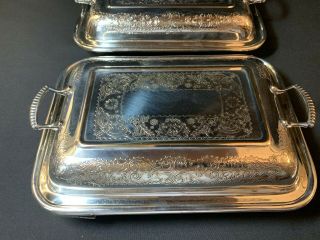 An Attractive Set of Three Antique Silver Plated Serving Dishes by Cavalier 3