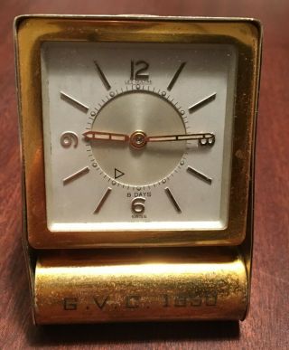Vintage Lecoultre Gold Plated? Travel Alarm Clock Memovox Style 8 Days