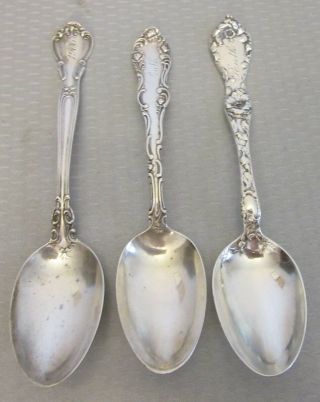 Estate 3 Antique Sterling Silver Spoons Engraved Ruth 6 " Towle Gorham Poppy 70g