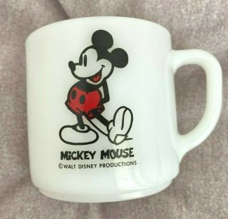 Mickey Mouse Federal Glass Milk Mug Cup | Walt Disney Productions