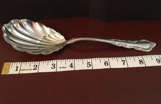 Reed & Barton Sterling Silver Georgian Rose Serving Berry Spoon Antique 9 1/8”