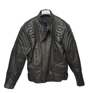 Vintage Richa Motorcycle Men’s Black Leather Jacket With Fitted Protection 46 "