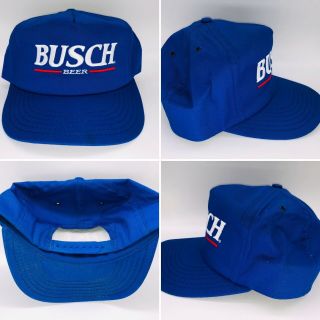 Vintage Busch Beer Trucker Snapback Hat Anheuser Made In U.  S.  A Nascar Racing