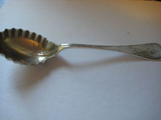 Vintage Decorated W&h Pat 1878 Monogrammed Sterling Silver Serving Spoon 6 3 " L