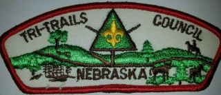Tri - Trails Council Shoulder Patch Csp T - 1 1st Issue North Platte Nebraska Merged