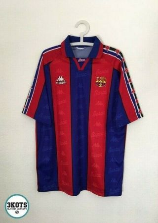 Barcelona Fc 1995/97 Kappa Home Football Shirt Xl Vintage Soccer Jersey Camiseta
